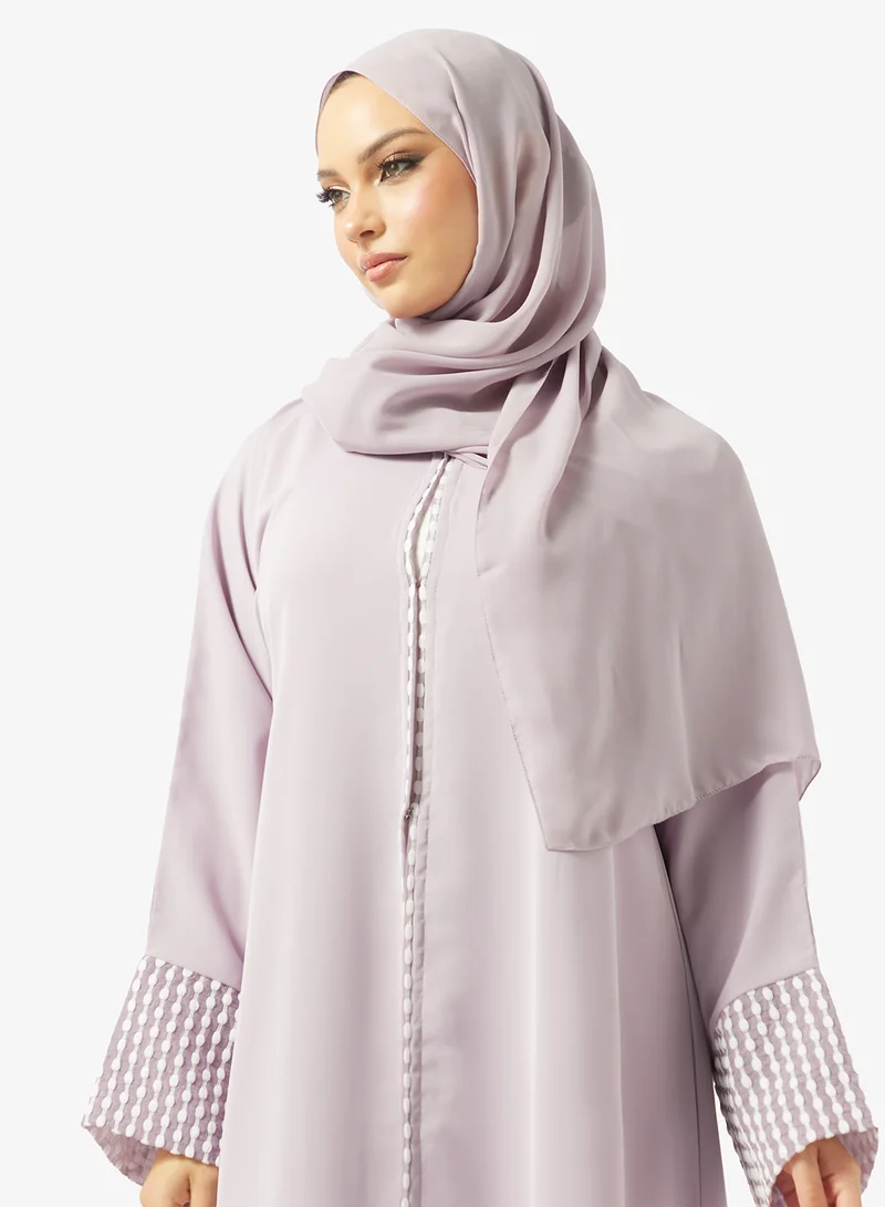 hayas closet  Lace detail Abaya With Sheila for Women | Best Price UAE